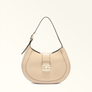 Beige Furla CLUB 2 Women's Shoulder Bags | DOKEGL236