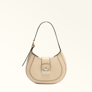 Beige Furla CLUB 2 Women's Shoulder Bags | IHUARG612