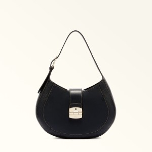 Black Furla CLUB 2 Women's Shoulder Bags | HQZPSN138