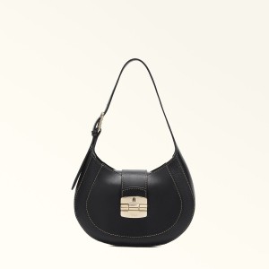 Black Furla CLUB 2 Women's Shoulder Bags | CVRXNW089