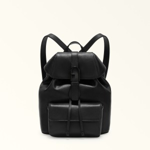 Black Furla FLOW Women's Backpacks | AZJFLT684