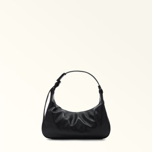 Black Furla FLOW Women's Shoulder Bags | IAPRMV196