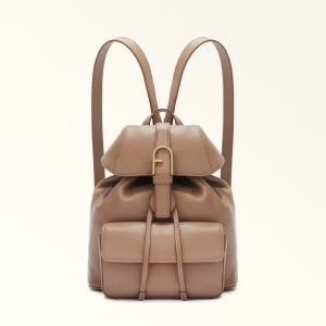 Coffee Furla FLOW Women's Backpacks | XAZFJS312