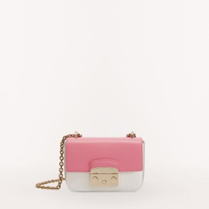 Pink / White Furla METROPOLIS Women's Crossbody Bags | EXHMJF715