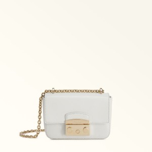 White Furla METROPOLIS Women's Crossbody Bags | IRLNMP469