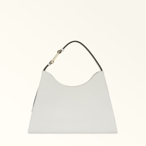 White Furla NUVOLA Women's Shoulder Bags | PTAJQG185