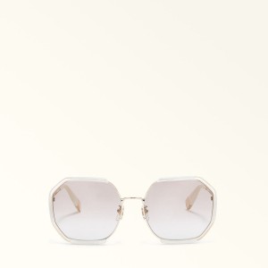 White Furla SUNGLASSES Women's Sunglasses | OTFDSM514