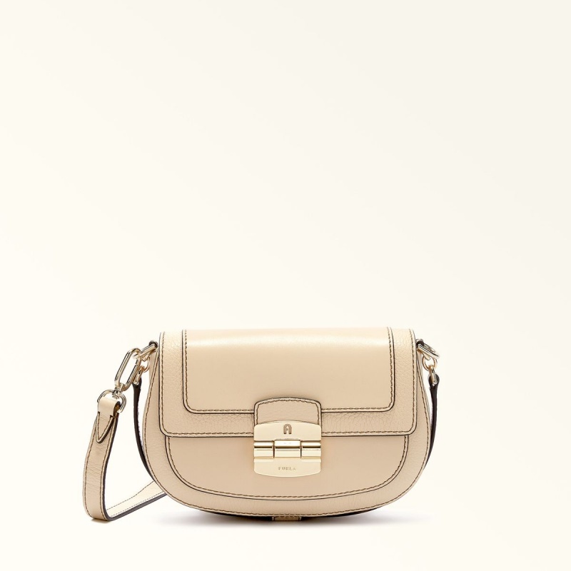 Beige Furla CLUB 2 Women\'s Crossbody Bags | GXLWFK586