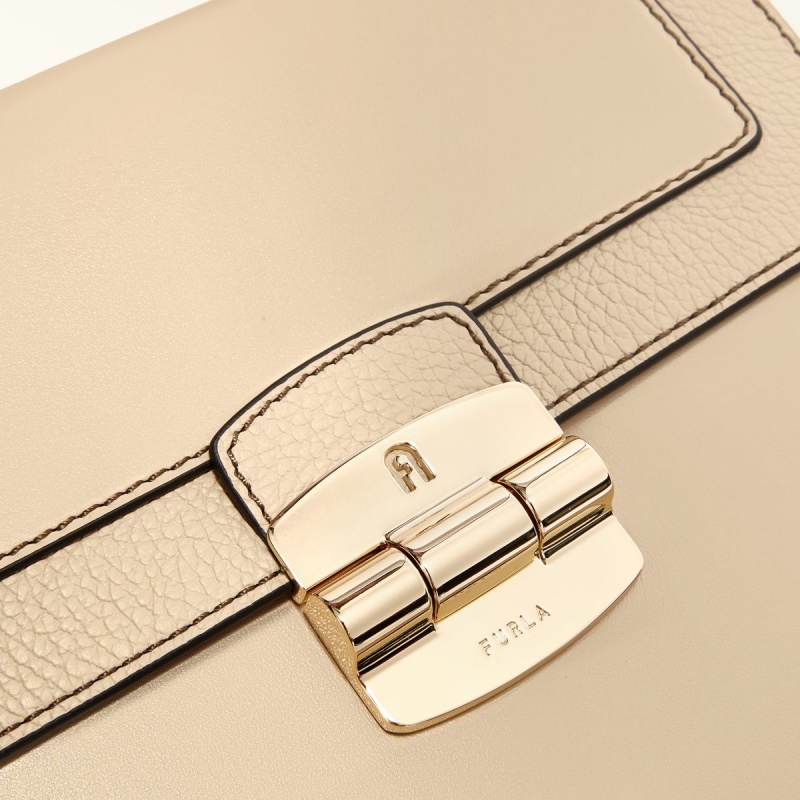 Beige Furla CLUB 2 Women's Crossbody Bags | JKXEAD917