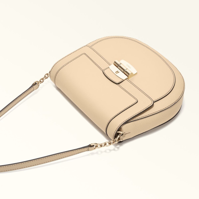 Beige Furla CLUB 2 Women's Crossbody Bags | JKXEAD917