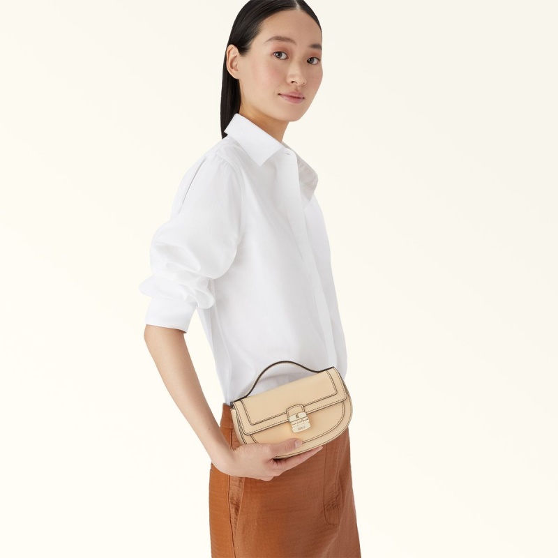 Beige Furla CLUB 2 Women's Mini Bags | VWEDNZ201