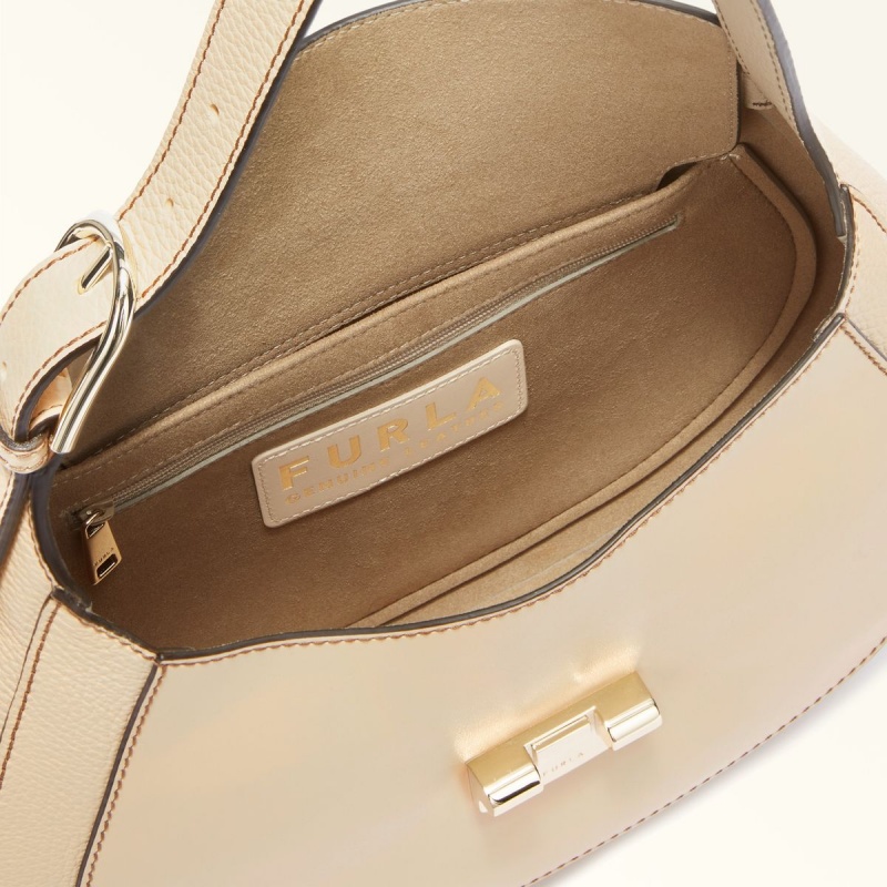 Beige Furla CLUB 2 Women's Shoulder Bags | DOKEGL236