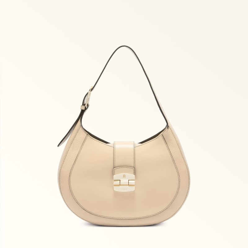 Beige Furla CLUB 2 Women\'s Shoulder Bags | DOKEGL236