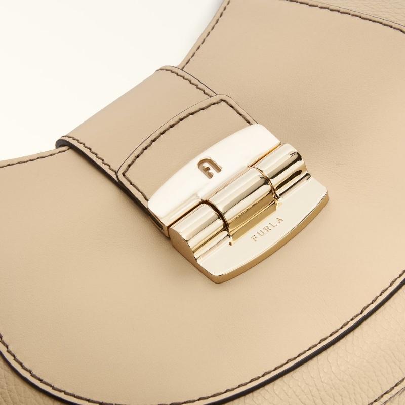 Beige Furla CLUB 2 Women's Shoulder Bags | IHUARG612