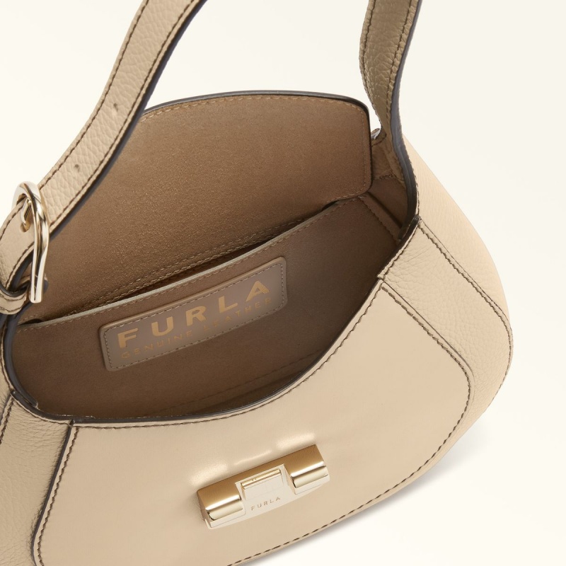 Beige Furla CLUB 2 Women's Shoulder Bags | IHUARG612