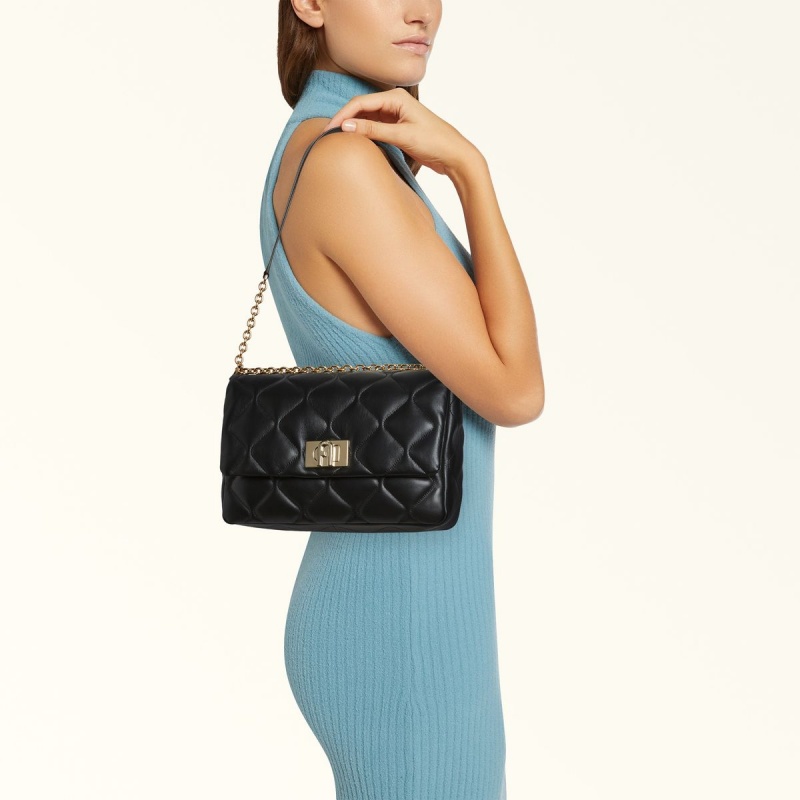 Black Furla 1927 Women's Crossbody Bags | CLSHKQ608