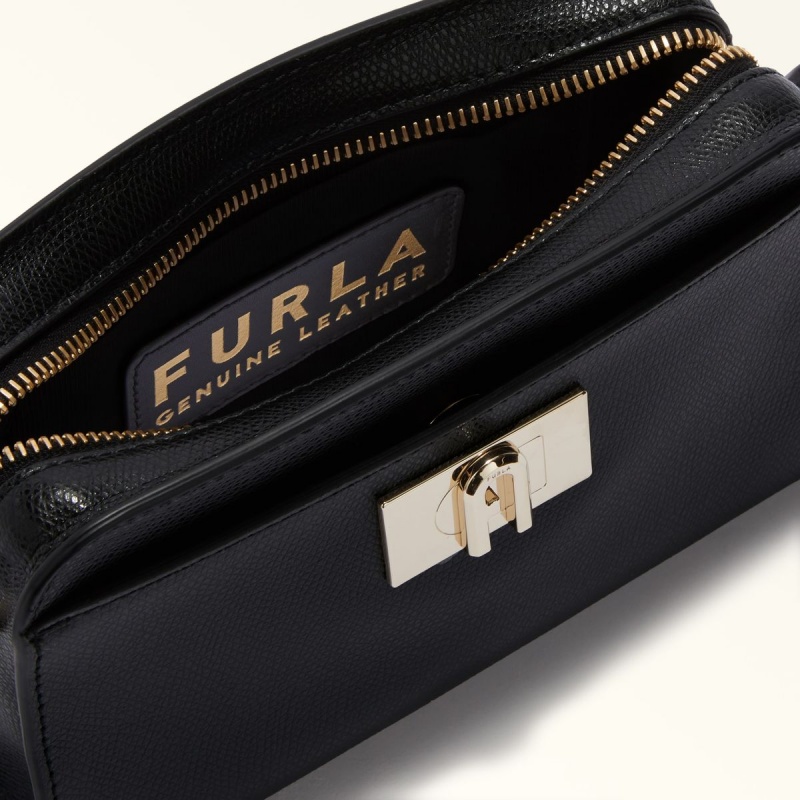 Black Furla 1927 Women's Crossbody Bags | FBOMHD170