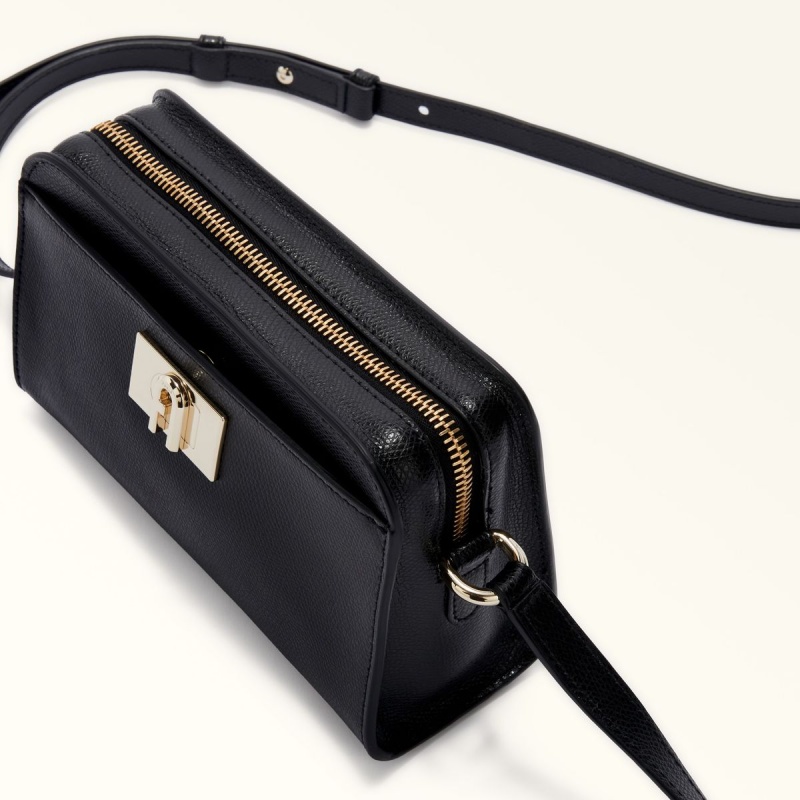 Black Furla 1927 Women's Crossbody Bags | FBOMHD170