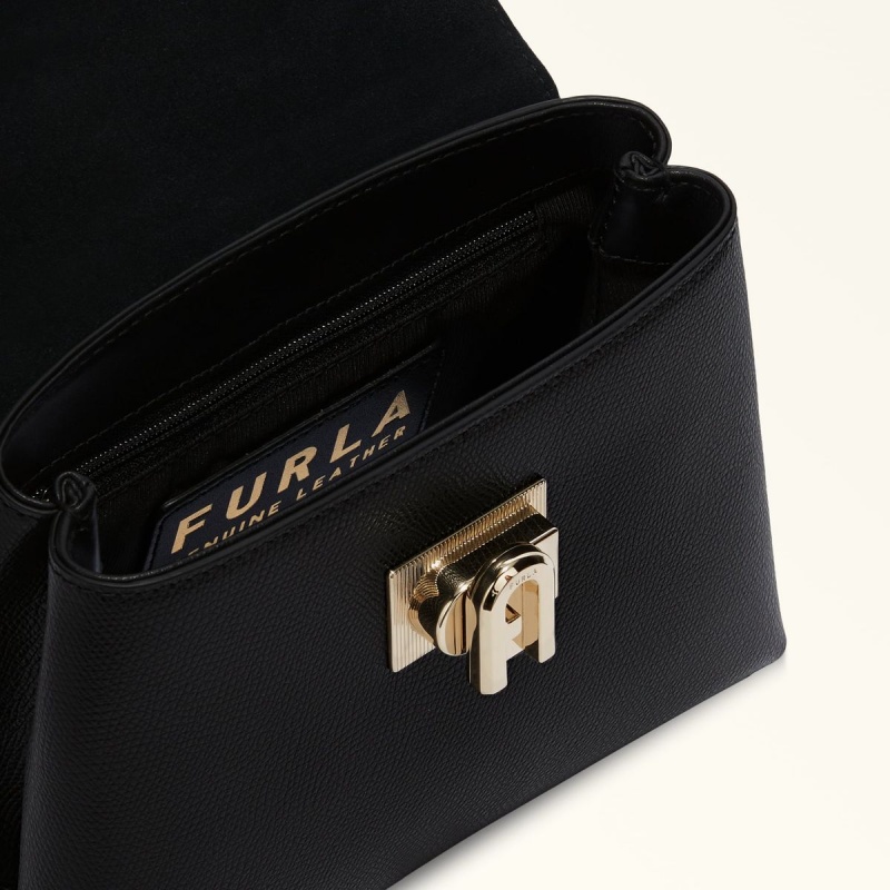 Black Furla 1927 Women's Handbag | QJXPMF305