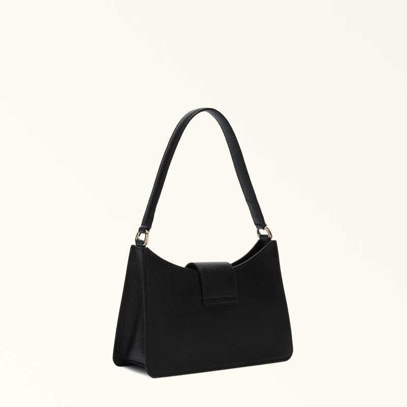 Black Furla 1927 Women's Shoulder Bags | GXVWSP350