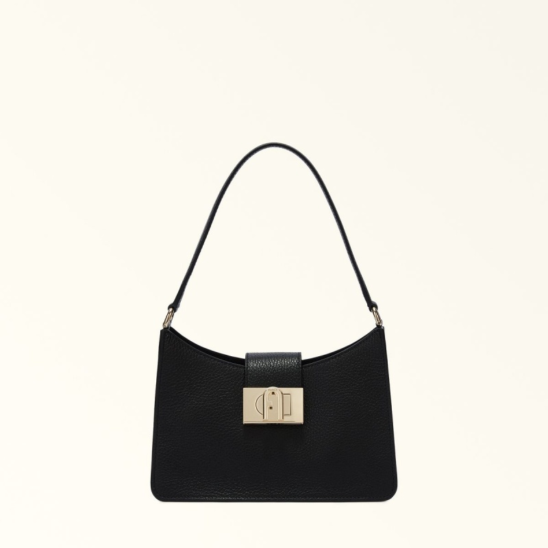 Black Furla 1927 Women\'s Shoulder Bags | GXVWSP350