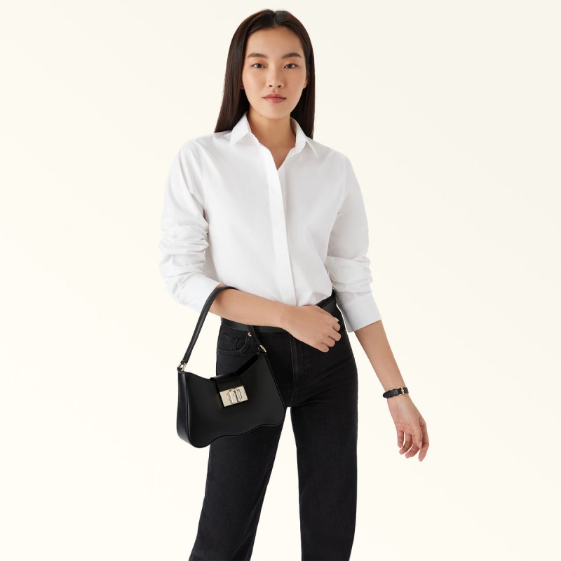 Black Furla 1927 Women's Shoulder Bags | MTGVPI256