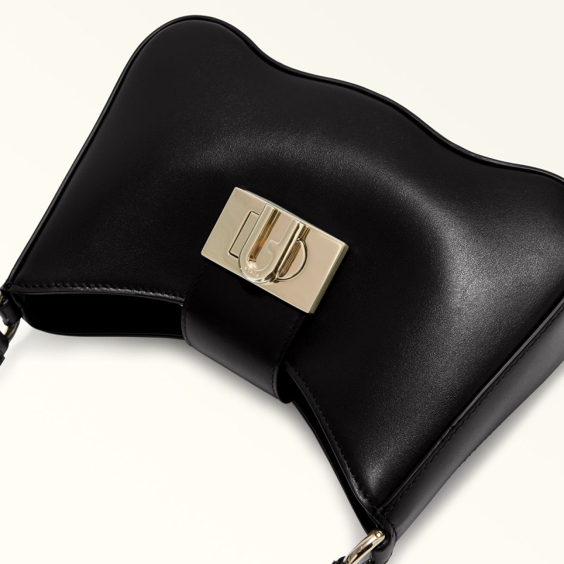 Black Furla 1927 Women's Shoulder Bags | MTGVPI256