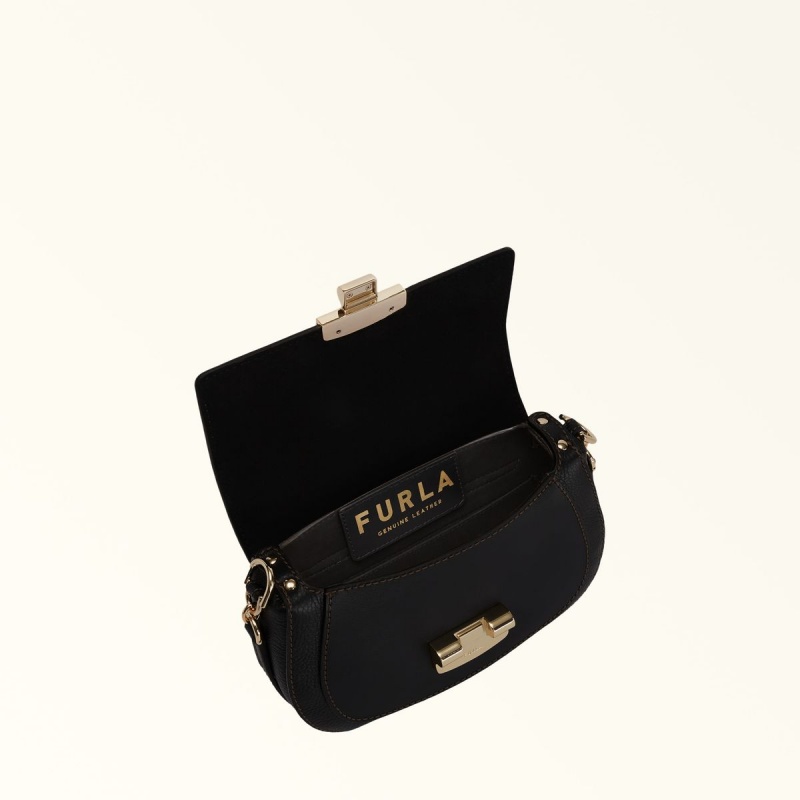 Black Furla CLUB 2 Women's Crossbody Bags | UFCPZH295