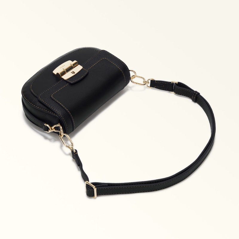 Black Furla CLUB 2 Women's Crossbody Bags | UFCPZH295