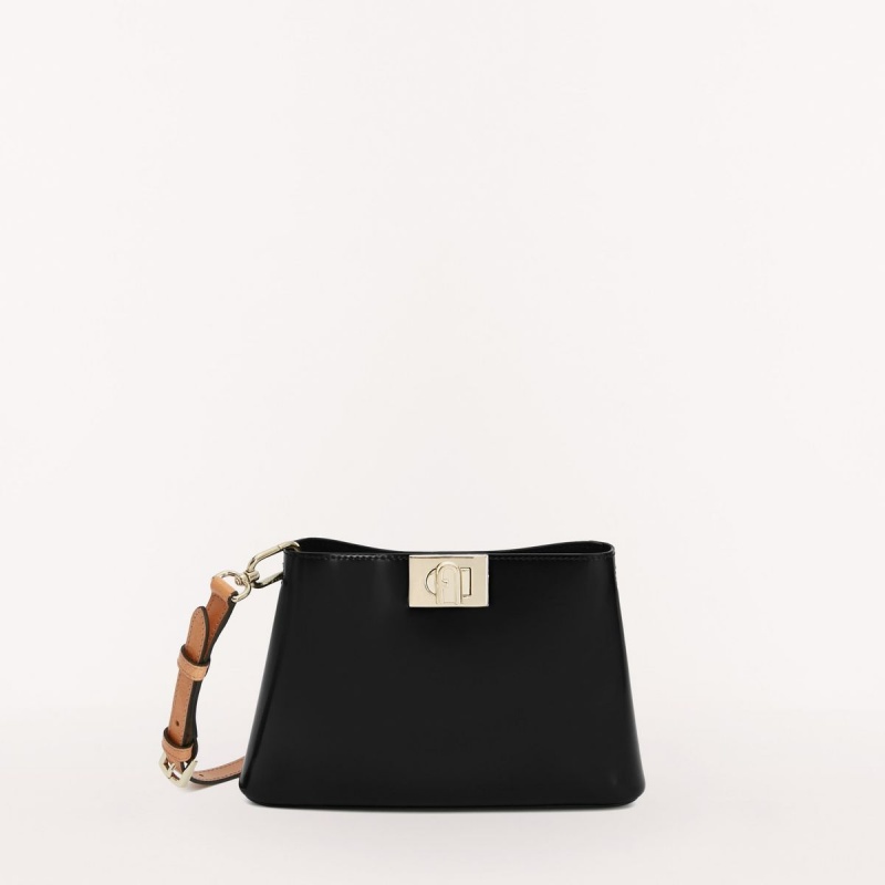 Black Furla FLEUR Women\'s Shoulder Bags | XPAOFH728