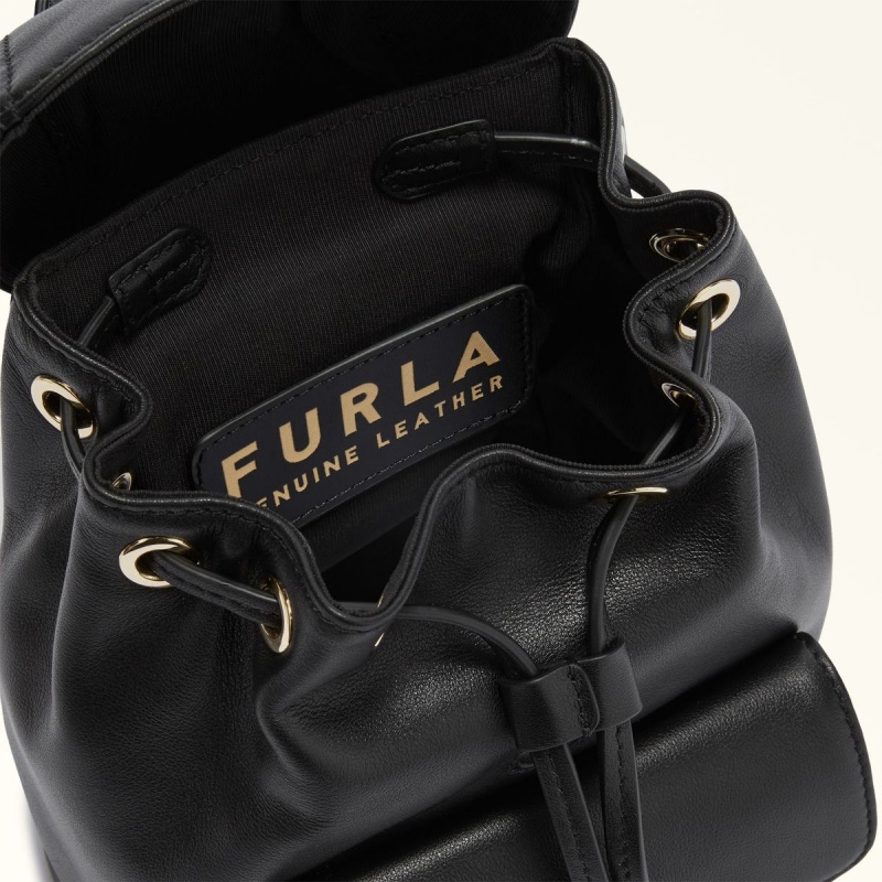 Black Furla FLOW Women's Backpacks | DASFLR861