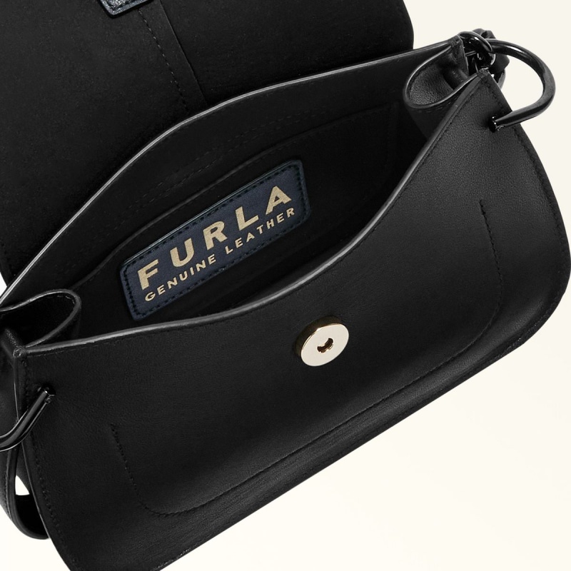 Black Furla FLOW Women's Handbag | EPUXMR308