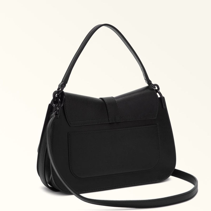 Black Furla FLOW Women's Handbag | ZURWXC298