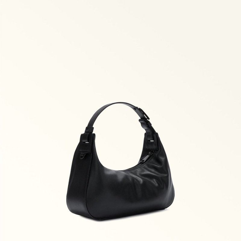 Black Furla FLOW Women's Shoulder Bags | IAPRMV196