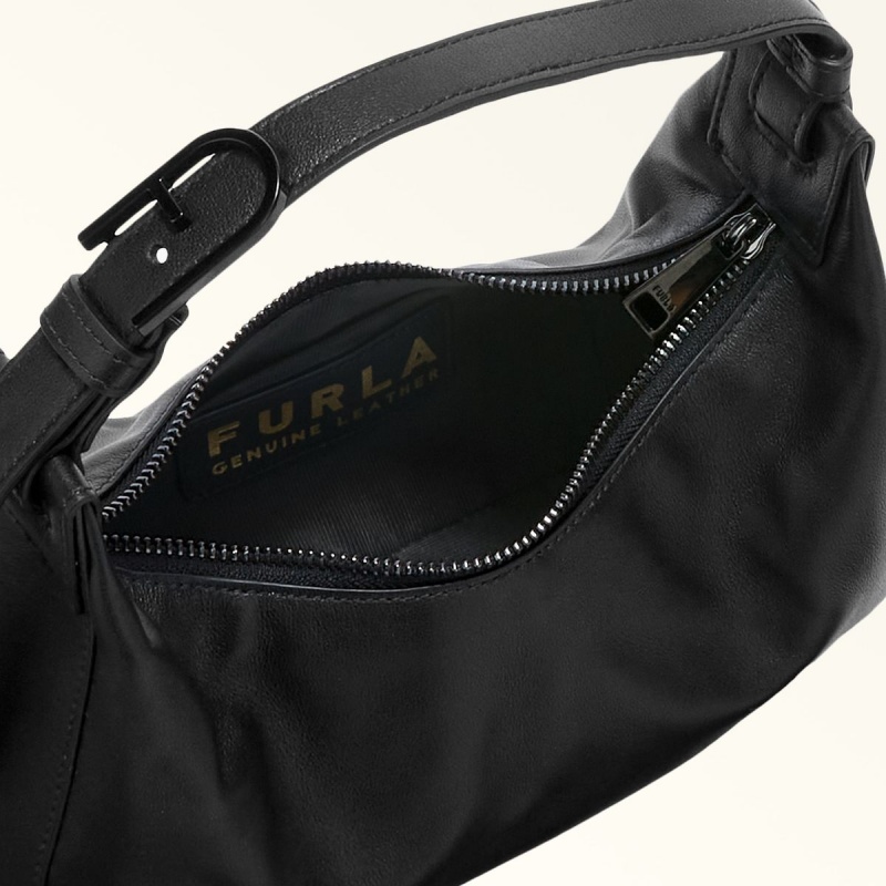 Black Furla FLOW Women's Shoulder Bags | IAPRMV196