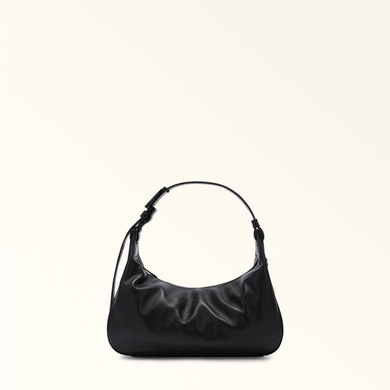 Black Furla FLOW Women\'s Shoulder Bags | IAPRMV196