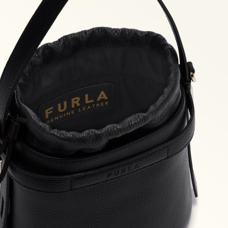 Black Furla GIOVE Women's Bucket Bags | UXDTQV489