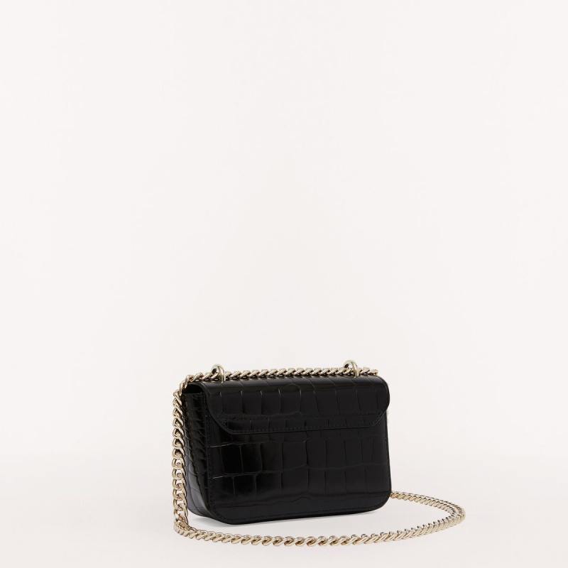 Black Furla METROPOLIS Women's Crossbody Bags | REQZBS420