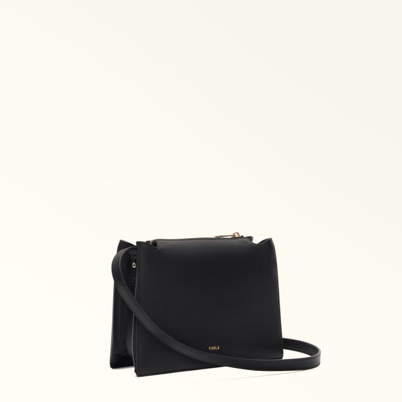 Black Furla NUVOLA Women's Crossbody Bags | WJNCRQ643