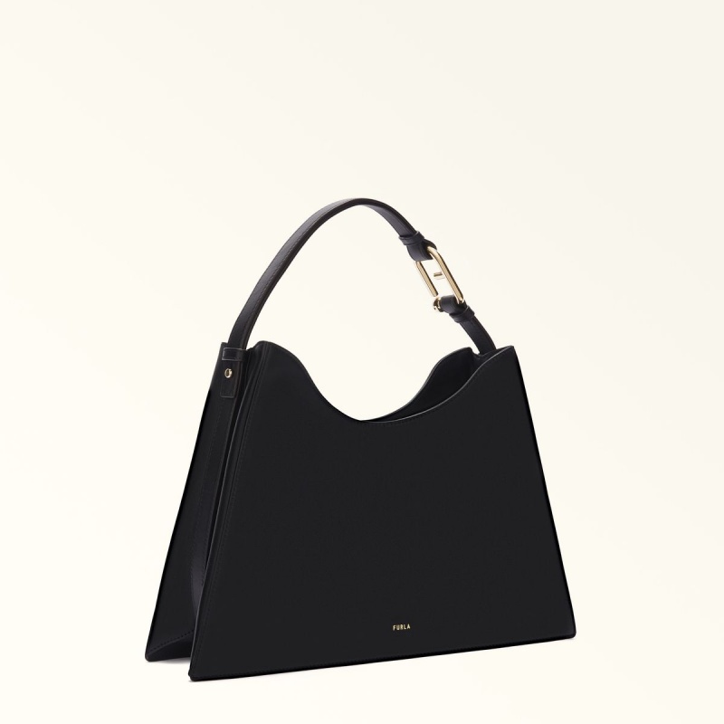 Black Furla NUVOLA Women's Shoulder Bags | UGOHPK240