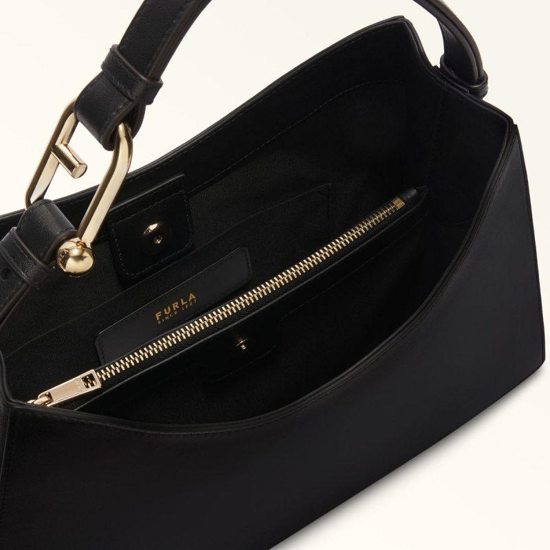 Black Furla NUVOLA Women's Shoulder Bags | UGOHPK240