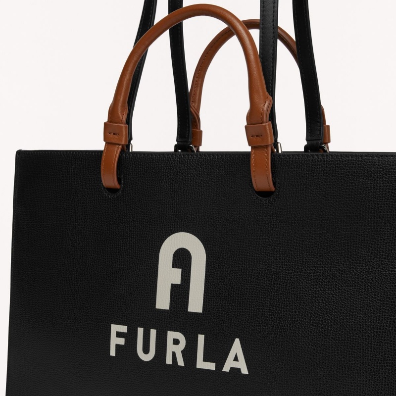 Black Furla VARSITY STYLE Women's Totes | TMPABL852