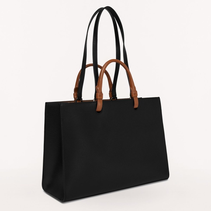 Black Furla VARSITY STYLE Women's Totes | TMPABL852