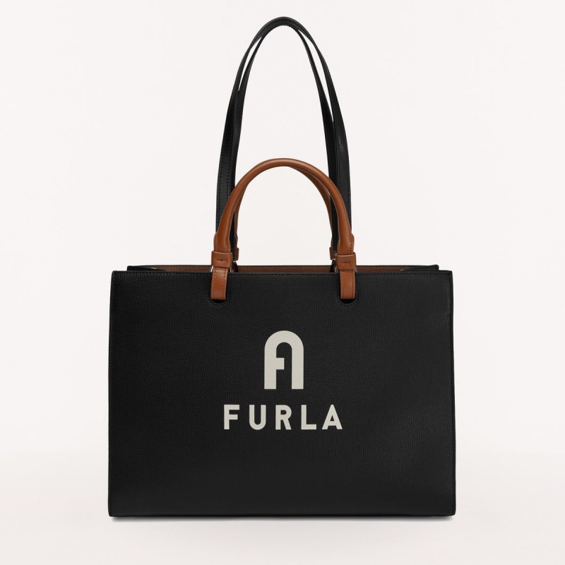 Black Furla VARSITY STYLE Women\'s Totes | TMPABL852