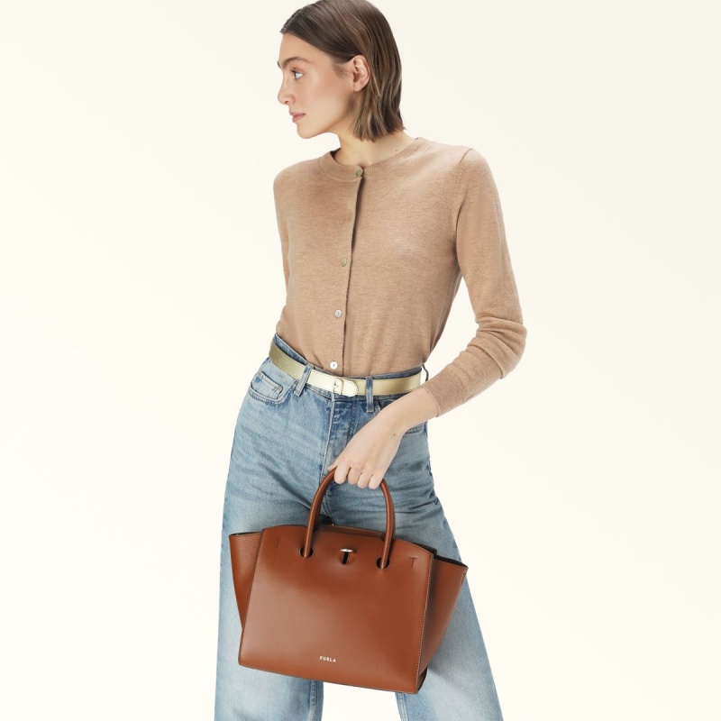 Brown Furla GENESI Women's Totes | FLNABZ301