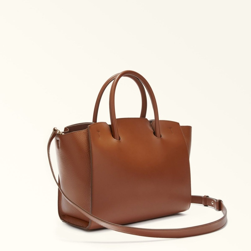 Brown Furla GENESI Women's Totes | FLNABZ301