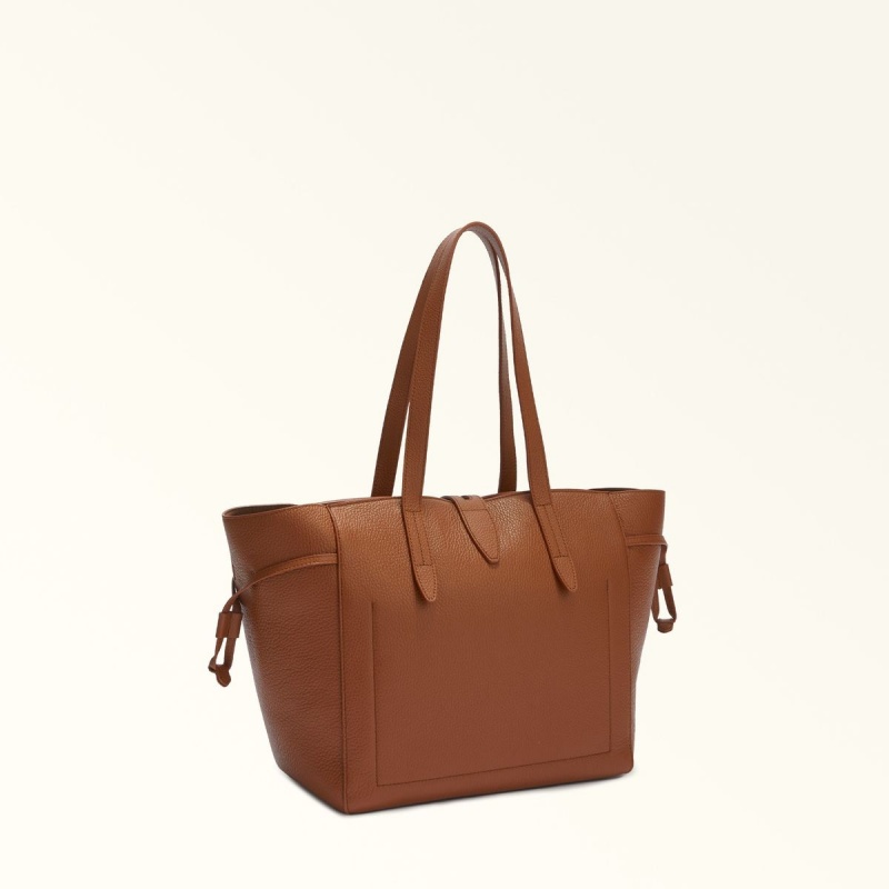 Brown Furla NET Women's Totes | NJWMAC137