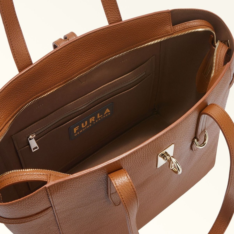 Brown Furla NET Women's Totes | NJWMAC137