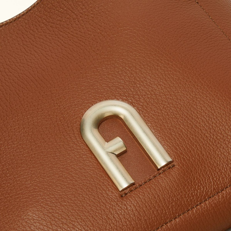 Brown Furla PRIMULA Women's Shoulder Bags | RDGLWJ398