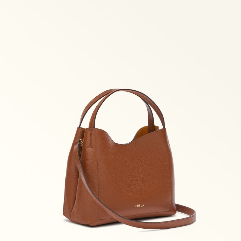 Brown Furla PRIMULA Women's Shoulder Bags | RDGLWJ398